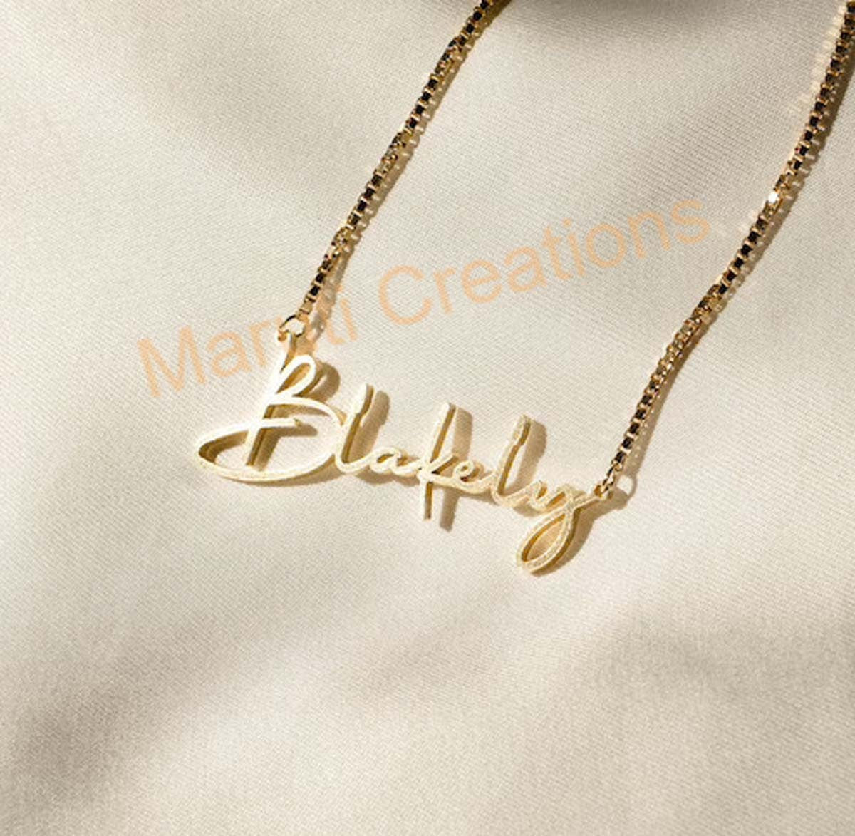 Personalized Name Necklace by Maruti Creations • Gold Name Necklace with Chain • Perfect Gift for Her • Bridesmaid Personalized Gift