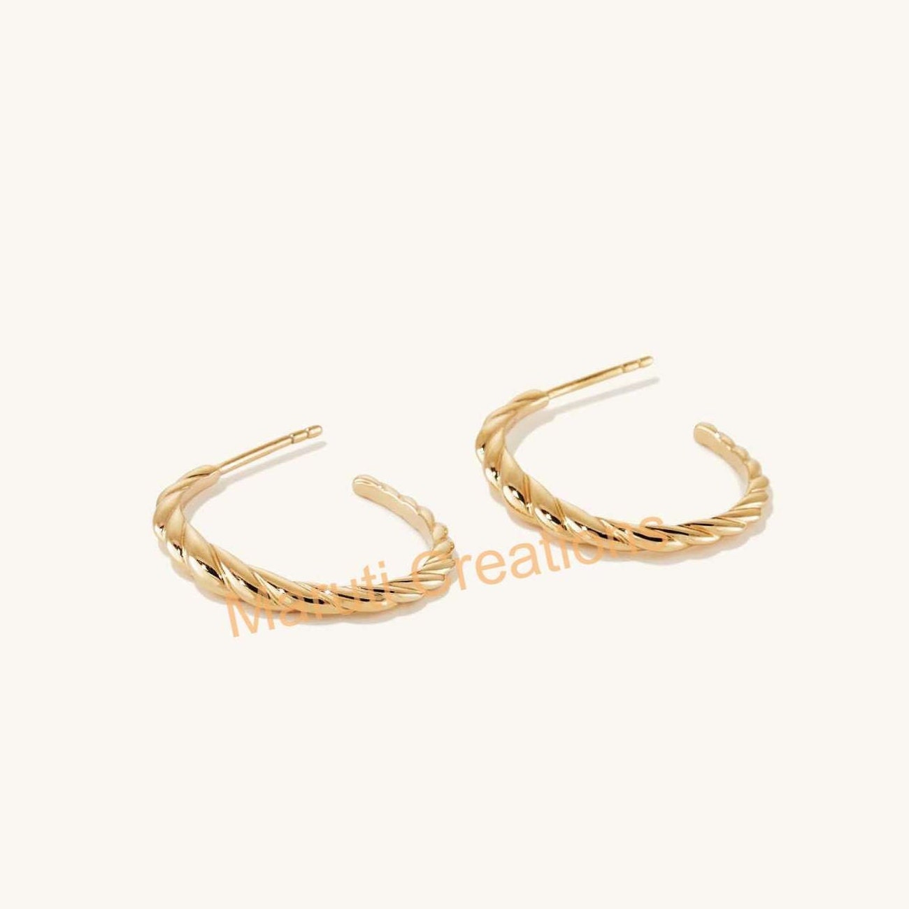 Earrings 925 Sterling Silver 18k Gold Vermeil Dome Hoop Earrings Handmade Women jewelry Croissant Hoops Earrings bridal Hoop Earrings