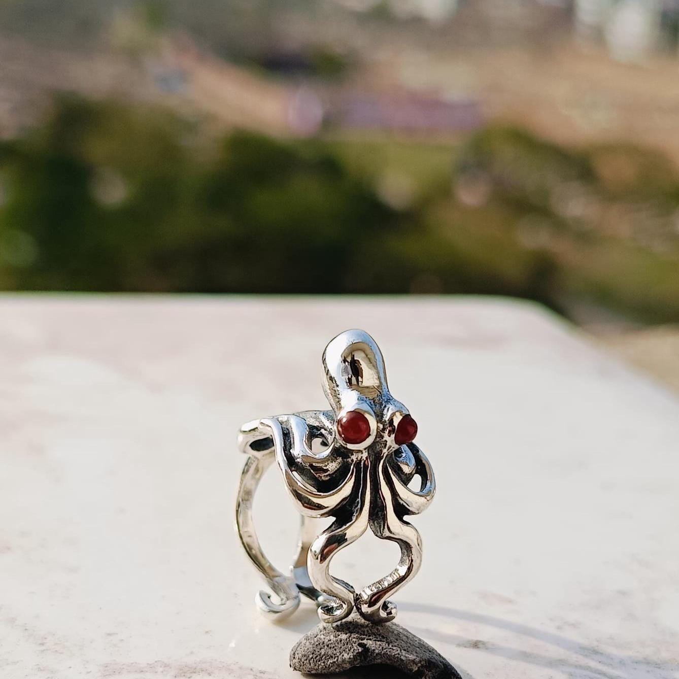 Octopus Onyx Rings 925 Sterling Silver Black Onyx Pinky Signet Ring Handmade jewelry Beautiful Chunky Rings For Boys & Girls