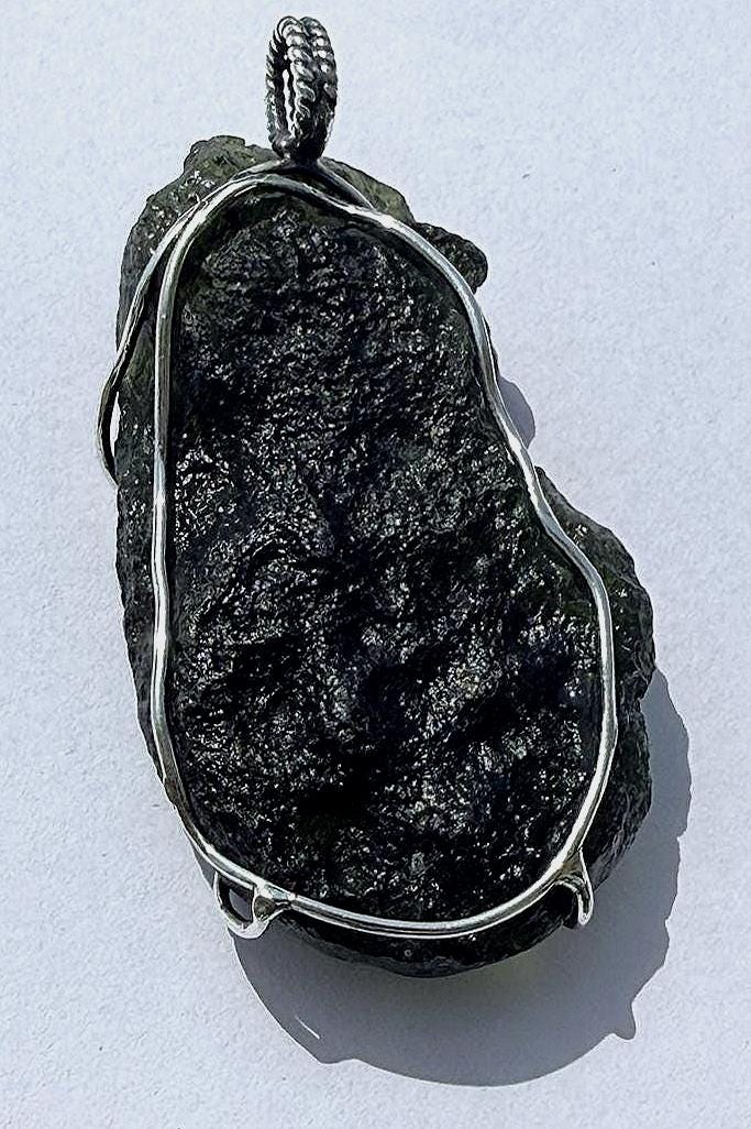 Moldavite Pendant AAA+ Czech Republic Natural Moldavite Rough Healing Gemstone Handmade Pendants 925 Sterling Silver Gorgeous Gift Pendants