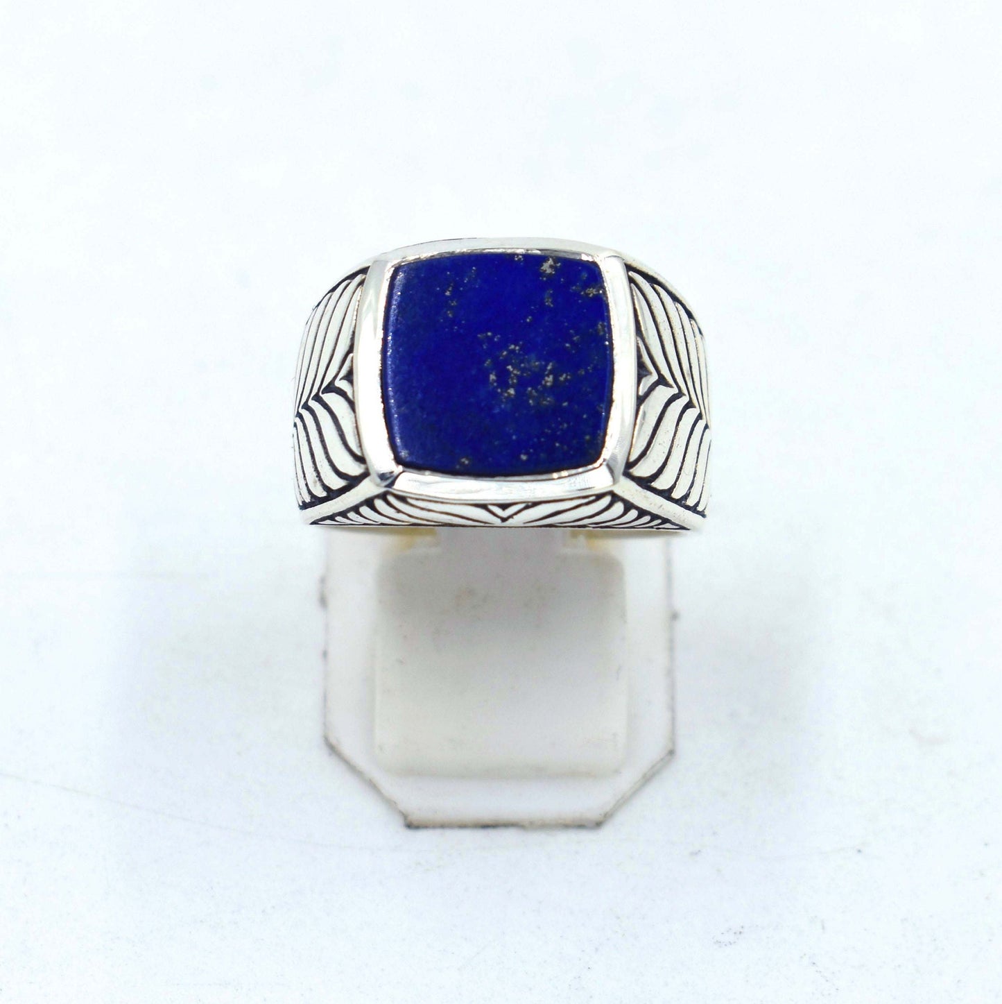 Lapis lazuli, Tigers eye, Dendrite Crystal, Amazonite, Labradorite, Green Onyx Rings Handmade 925 Sterling Silver Square Gems Statement Ring