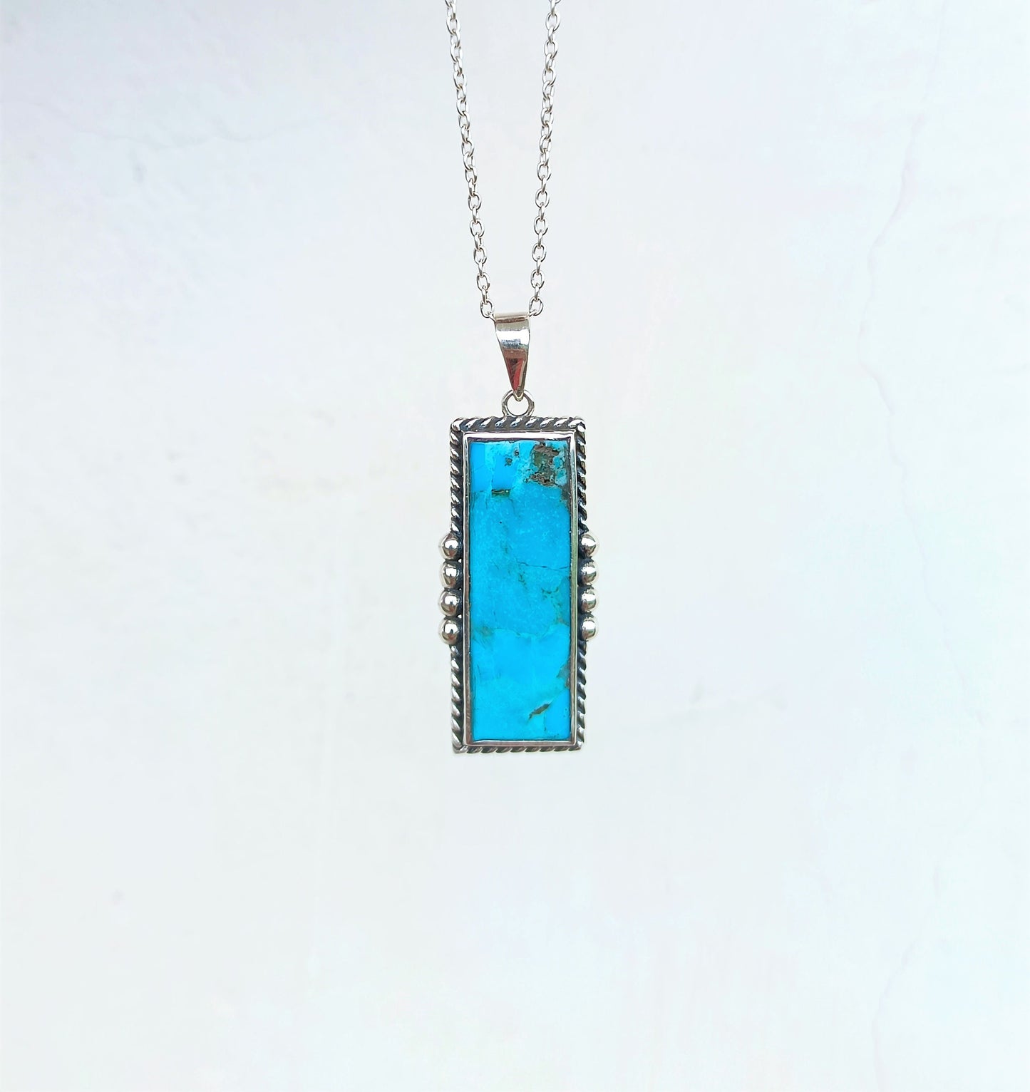 Turquoise Gemstone Pendant 925 Sterling Silver Kingman Turquoise Handmade Pendant |Turquoise Jewelry | Gift For Him | Big Pendant Best Gift