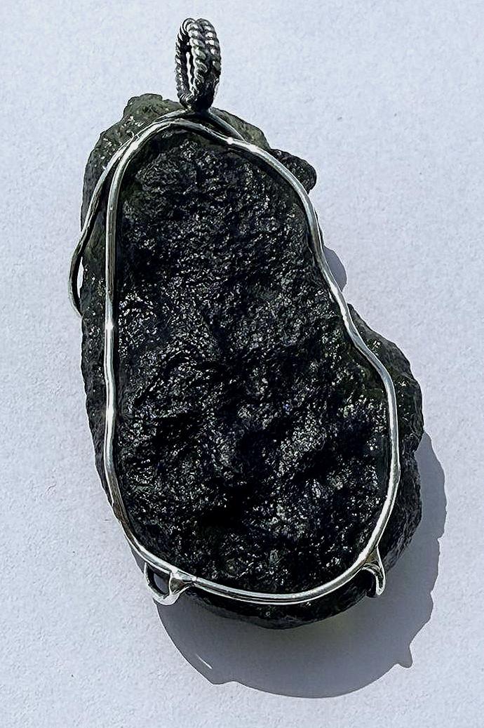 Moldavite Pendant AAA+ Czech Republic Natural Moldavite Rough Healing Gemstone Handmade Pendants 925 Sterling Silver Gorgeous Gift Pendants