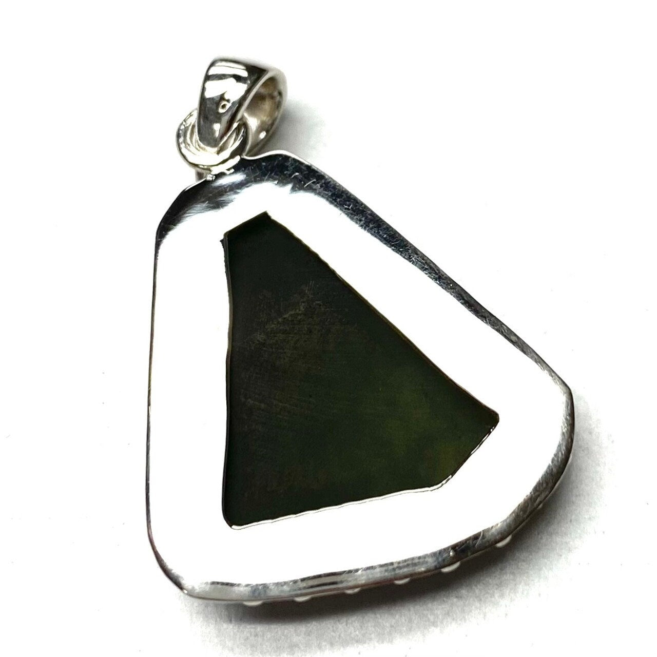 Moldavite Necklace, Raw Green Gemstone, Sterling Silver Authentic Meteorite Necklace, Genuine Moldavite Healing Stone, Big Moldavite Pendant
