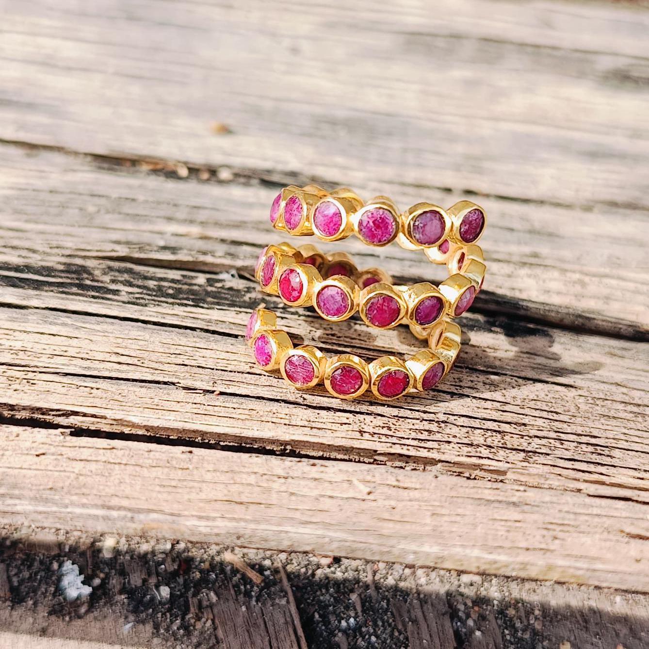 Eternity Stackable Rings adjustable ring gift for her Swirl Ring Natural Stone ring Perfect Gift for all occasions.