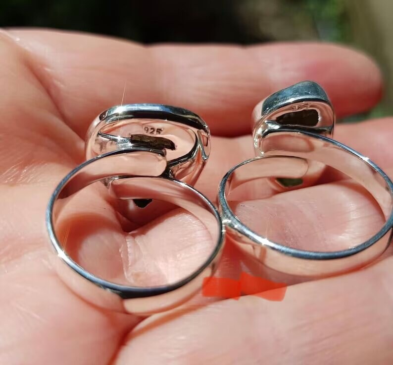 Moldavite Ring Handmade 925 Solid Sterling Silver Ring Top Quality Moldavite Rough Gemstone Silver Ring Birthday gift Sister wife mother