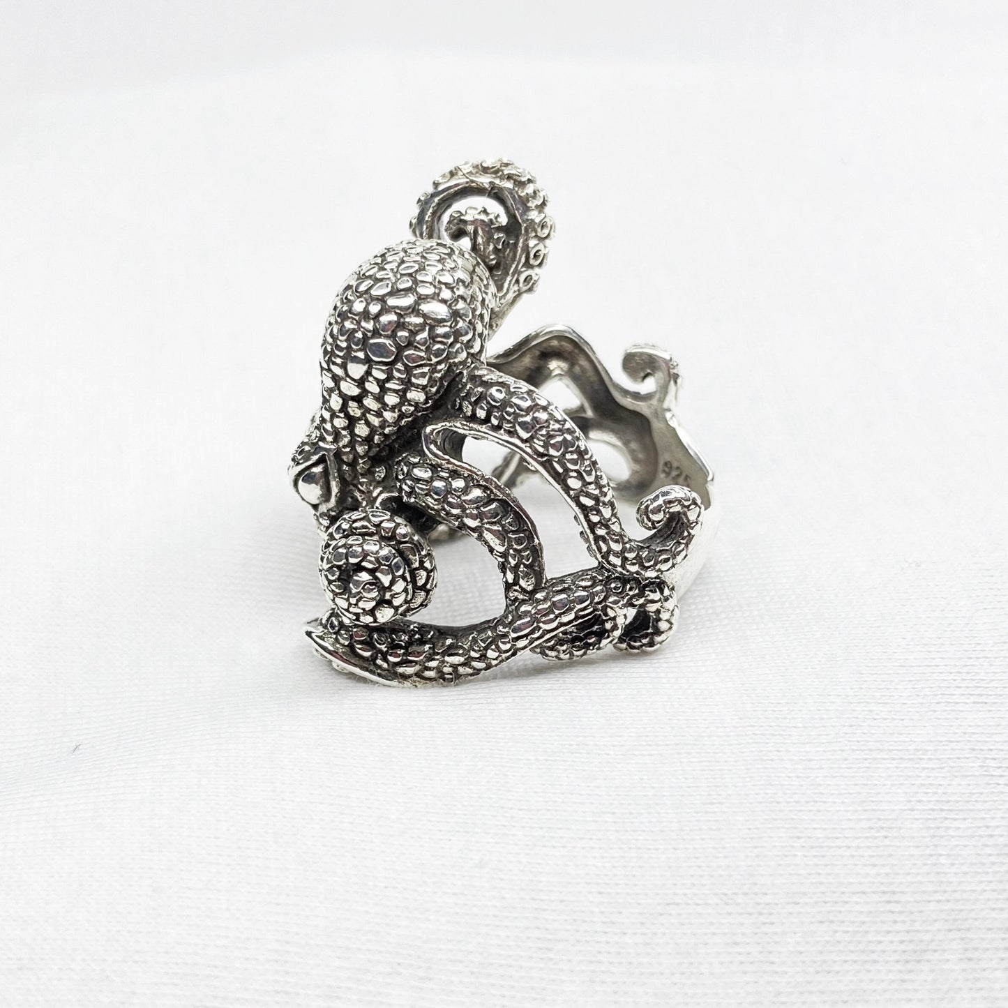 Silver Octopus Punk Ring: Adjustable Gothic Jewelry for Men & Women Gift for him