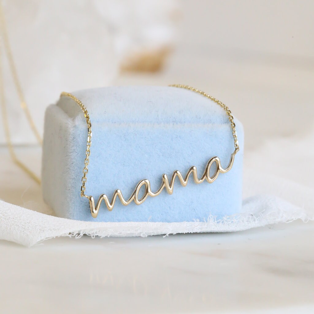 Mama Necklace Custom Name Necklace Personalized Gift for Mama Necklace Engraved Handmade Jewelry Dainty Mama Necklace Mother's Day Gift