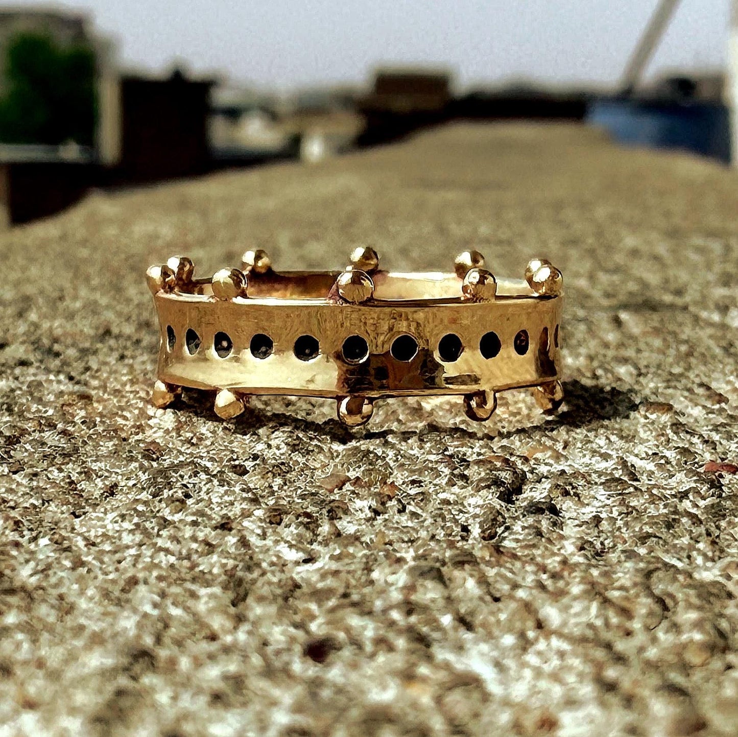 Pattern ring, 18K gold plated Vermeil ring For her
