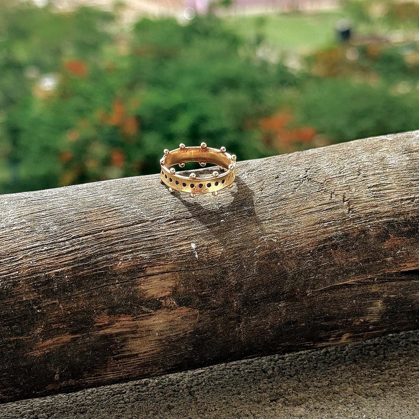 Pattern ring, 18K gold plated Vermeil ring For her