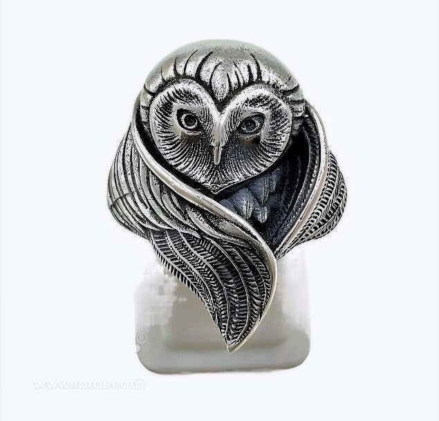 Rare Antique Owl Adjustable Ring