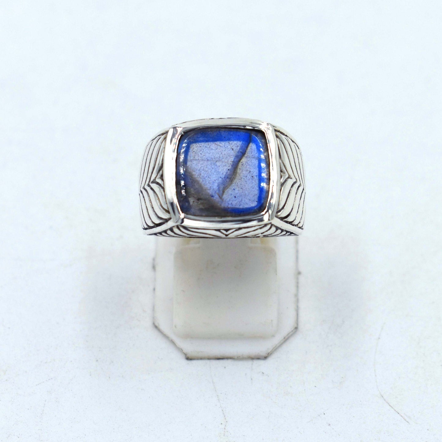 Lapis lazuli, Tigers eye, Dendrite Crystal, Amazonite, Labradorite, Green Onyx Rings Handmade 925 Sterling Silver Square Gems Statement Ring