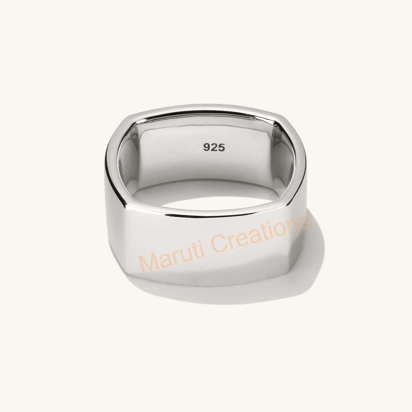 Square Cigar Band Ring Handmade jewelry 925 Solid Sterling Silver | Geometric Cube Ring For Everyday wear