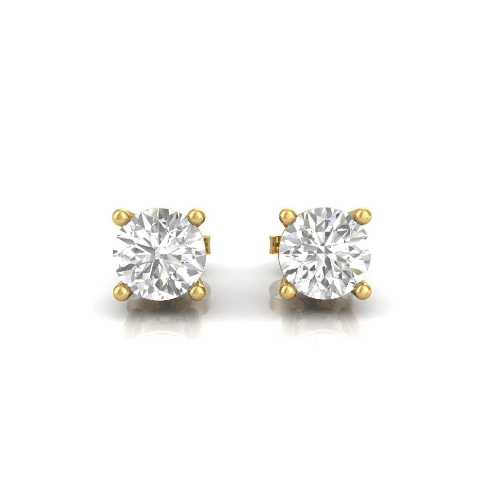 AAA CZ Diamond Studs-Silver Four Prong Round Sparkle Unisex Studs-Clear CZ Stud Earrings-Cubic Zirconia Studs 3mm/4mm/5mm/6mm/7mm Earrings