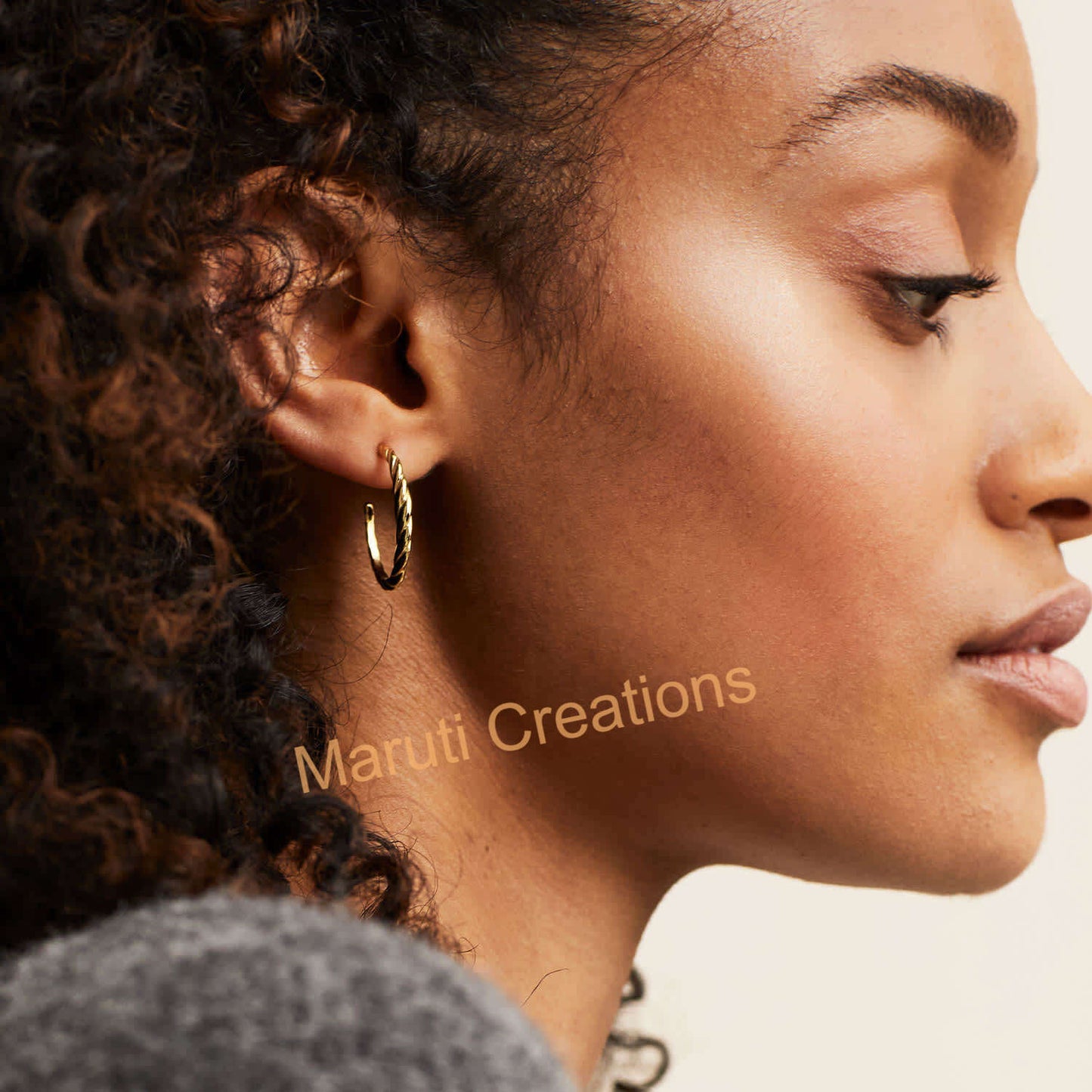 Earrings 925 Sterling Silver 18k Gold Vermeil Dome Hoop Earrings Handmade Women jewelry Croissant Hoops Earrings bridal Hoop Earrings