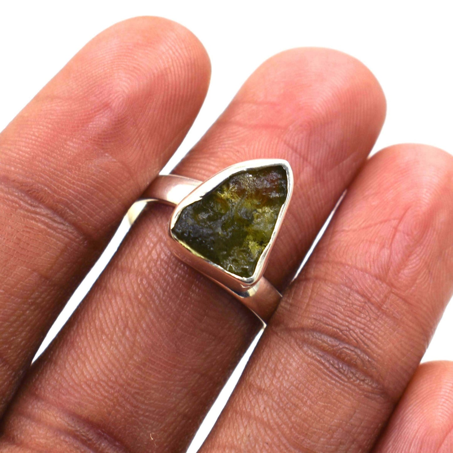 Moldavite Ring Handmade 925 Solid Sterling Silver Ring Top Quality Moldavite Rough Gemstone Silver Ring Birthday gift Sister wife mother