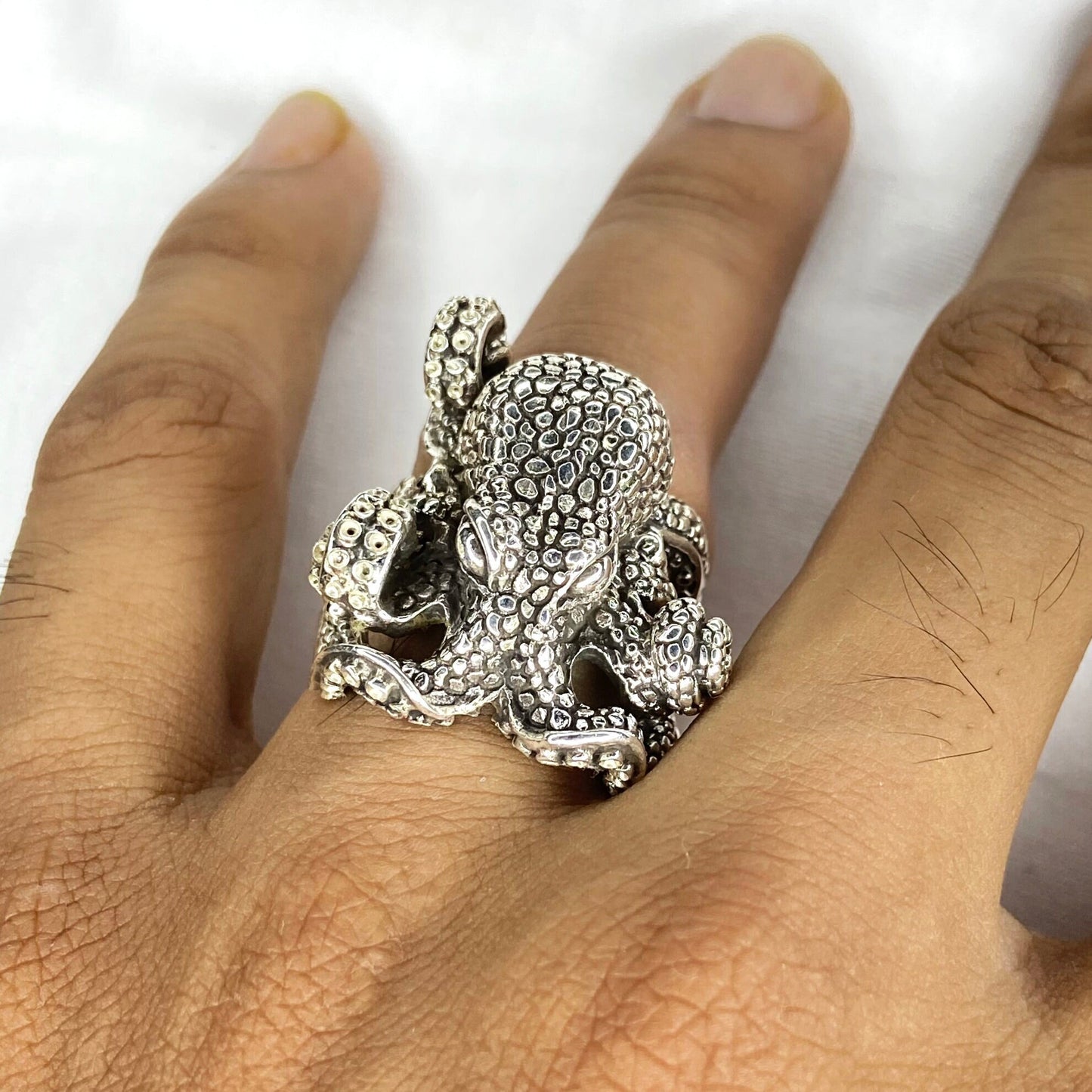 Silver Octopus Punk Ring: Adjustable Gothic Jewelry for Men & Women Gift for him
