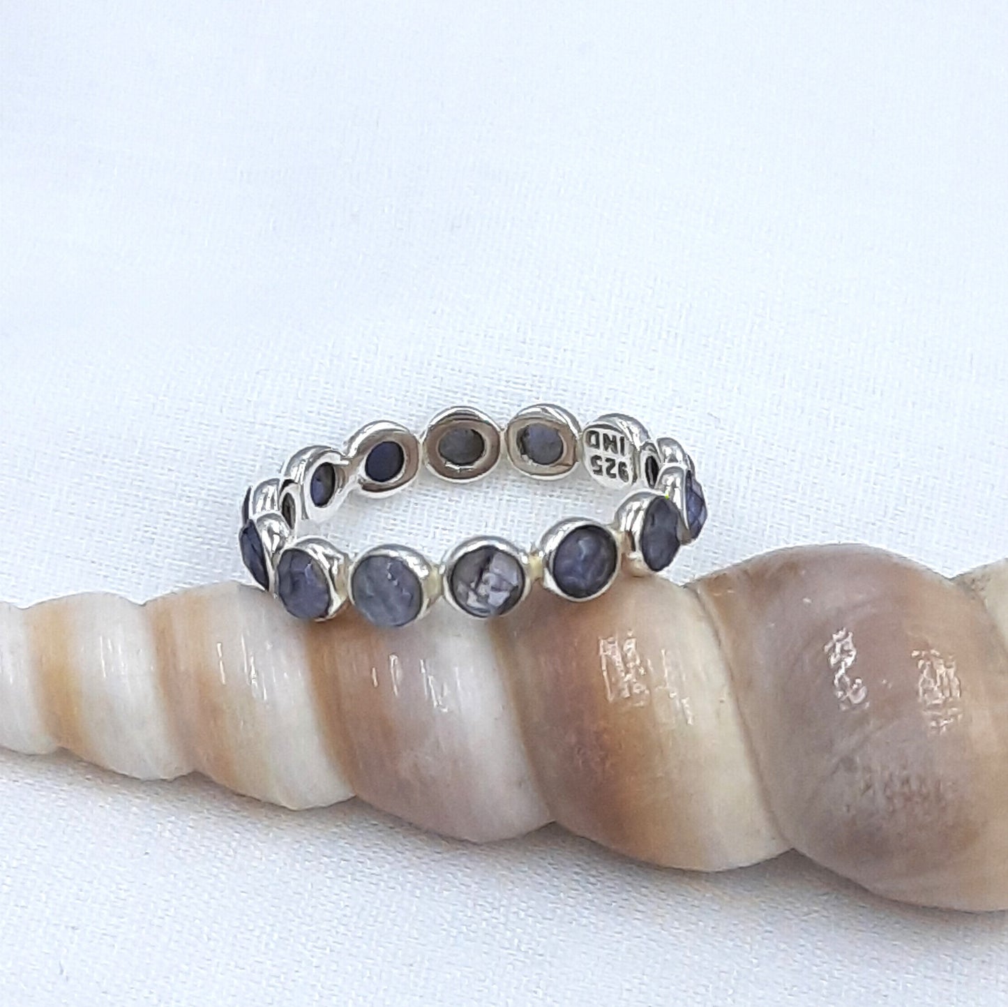 Iolite Full Eternity Band Stackable Ring Infinity Band 925 Sterling Silver Engagement Anniversary Ring Mothers Day Gift September Birthstone