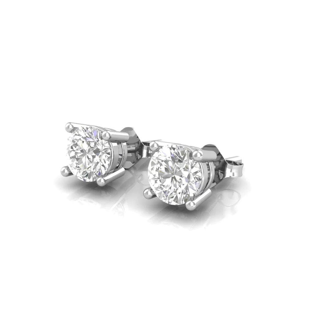 AAA CZ Diamond Studs-Silver Four Prong Round Sparkle Unisex Studs-Clear CZ Stud Earrings-Cubic Zirconia Studs 3mm/4mm/5mm/6mm/7mm Earrings