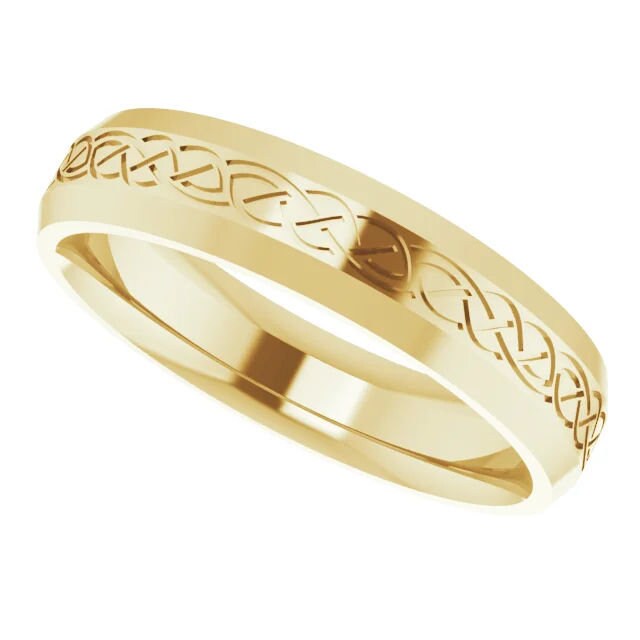 Celtic wedding ring Rounded Textured Band 925 Sterling Silver 18k Gold Vermeil Band Half Round Band Mens Womens Wedding Band Bridal Rings