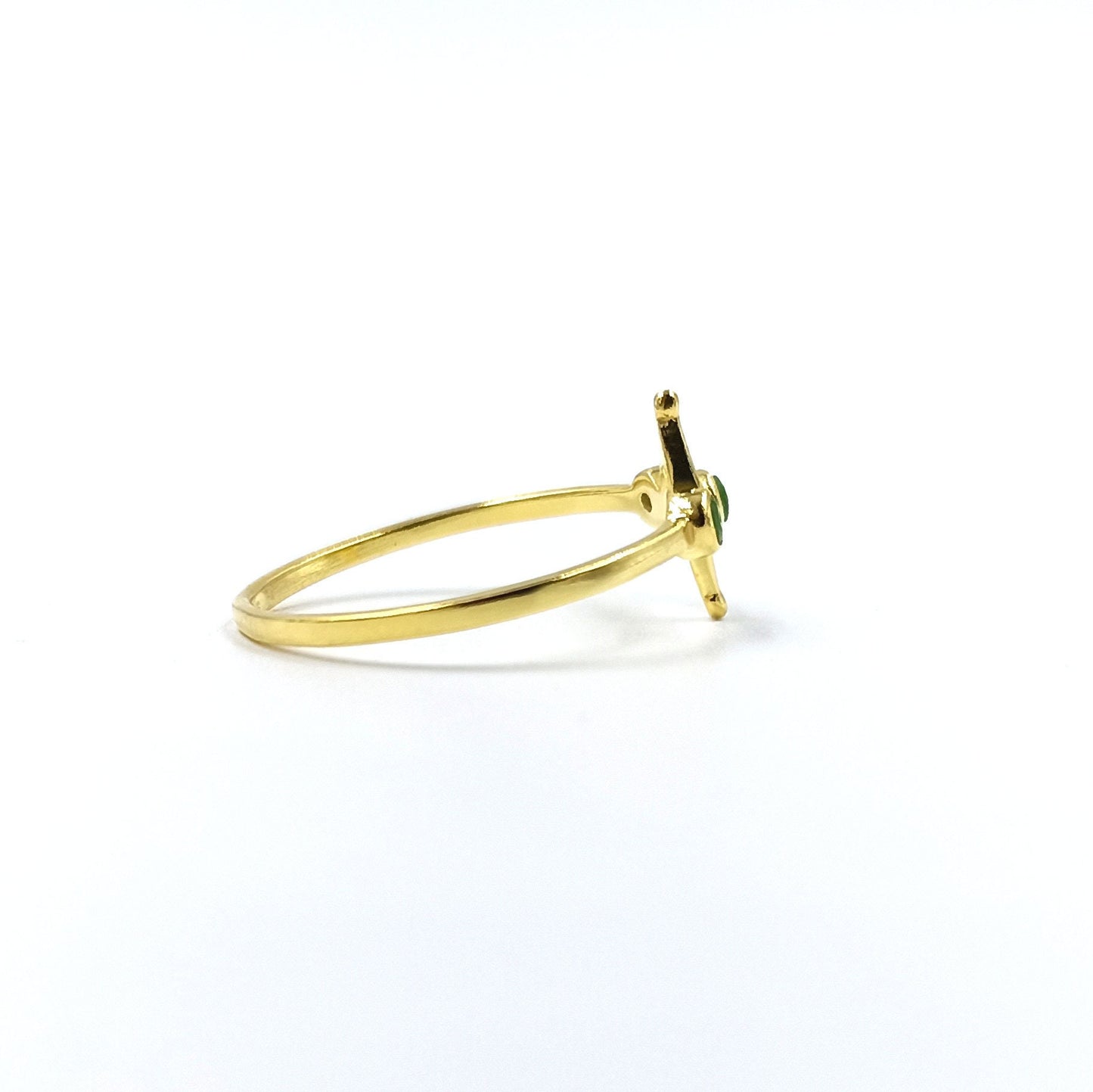 Green Onyx Gold Ring, 925 Sterling Silver Green Onyx Ring Christmas gift for her for him 925 silver ring