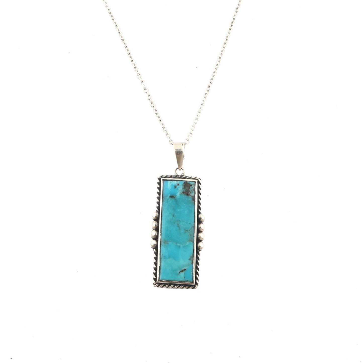 Turquoise Gemstone Pendant 925 Sterling Silver Kingman Turquoise Handmade Pendant |Turquoise Jewelry | Gift For Him | Big Pendant Best Gift