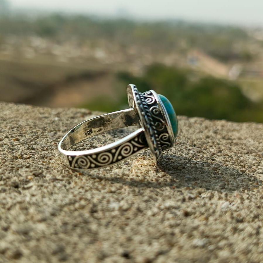 Turquoise Rings 925 Sterling Silver Pinky Signet Ring Handmade jewelry Beautiful Chunky Rings For Boys & Girls