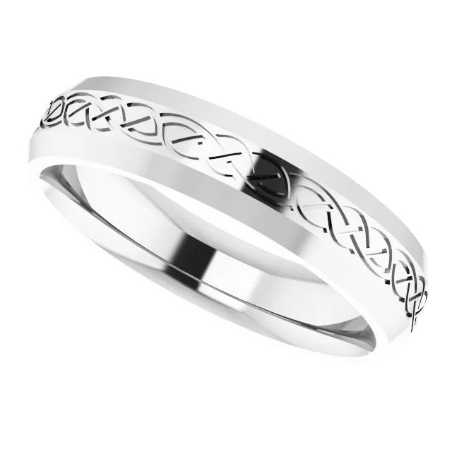 Celtic wedding ring Rounded Textured Band 925 Sterling Silver 18k Gold Vermeil Band Half Round Band Mens Womens Wedding Band Bridal Rings