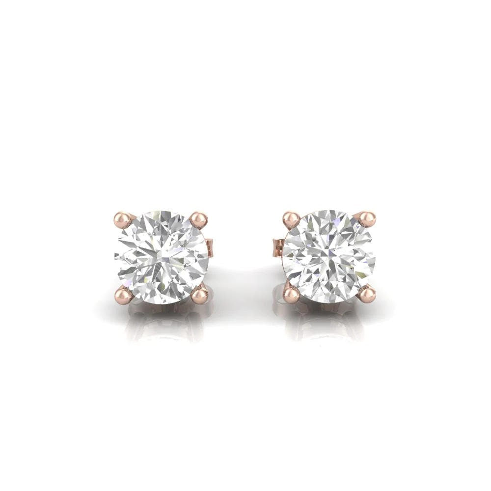 AAA CZ Diamond Studs-Silver Four Prong Round Sparkle Unisex Studs-Clear CZ Stud Earrings-Cubic Zirconia Studs 3mm/4mm/5mm/6mm/7mm Earrings