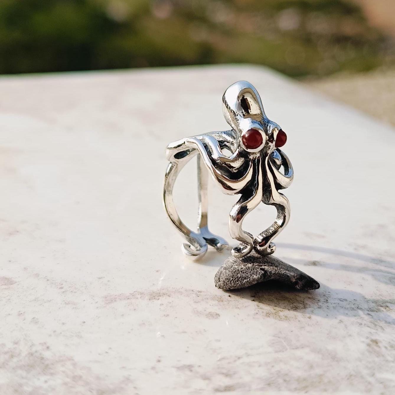 Octopus Onyx Rings 925 Sterling Silver Black Onyx Pinky Signet Ring Handmade jewelry Beautiful Chunky Rings For Boys & Girls