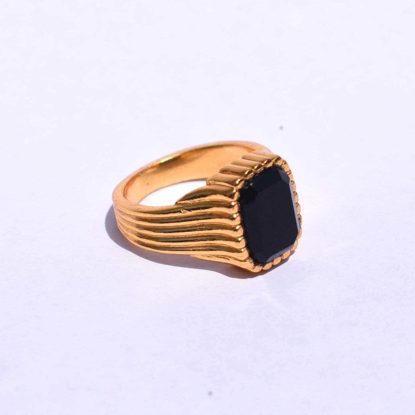 Onyx Rings 925 Sterling Silver 18k Gold Vermeil Black Onyx Pinky Signet Ring Handmade jewelry Beautiful Chunky Rings For Boys & Girls