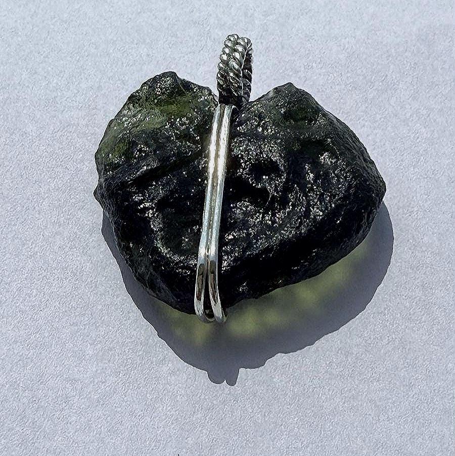 Moldavite Pendant AAA+ Czech Republic Natural Moldavite Rough Healing Gemstone Handmade Pendants 925 Sterling Silver Gorgeous Gift Pendants