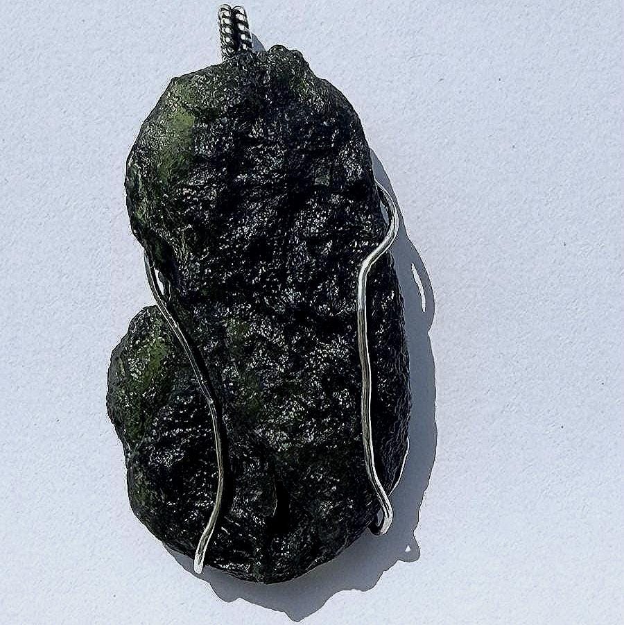 Moldavite Pendant AAA+ Czech Republic Natural Moldavite Rough Healing Gemstone Handmade Pendants 925 Sterling Silver Gorgeous Gift Pendants