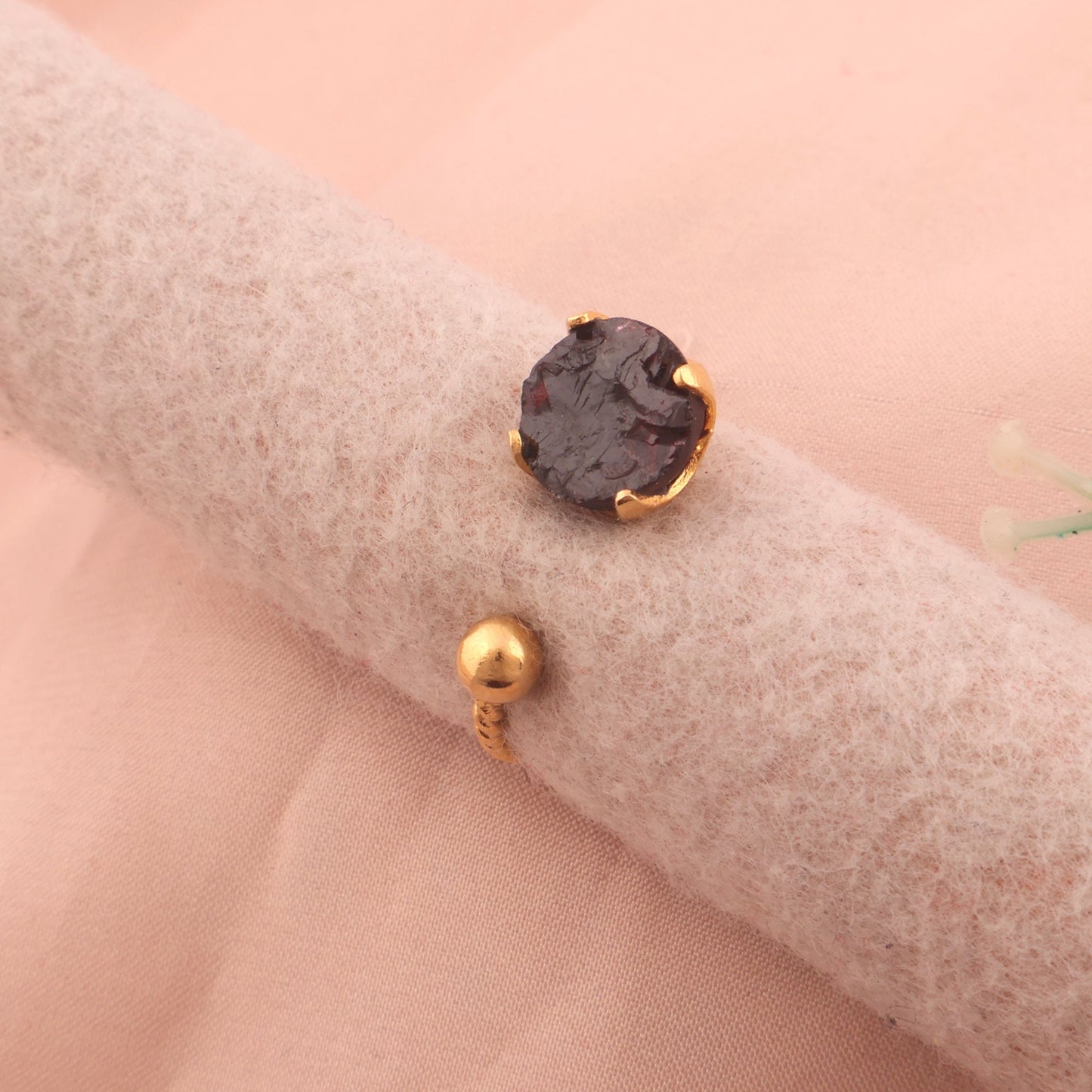 14K Gold Raw stone adjustable handmade ring raw stone ring Gold Plated Ring Beautiful gift for her minimalist ring wow minimalist jewellery