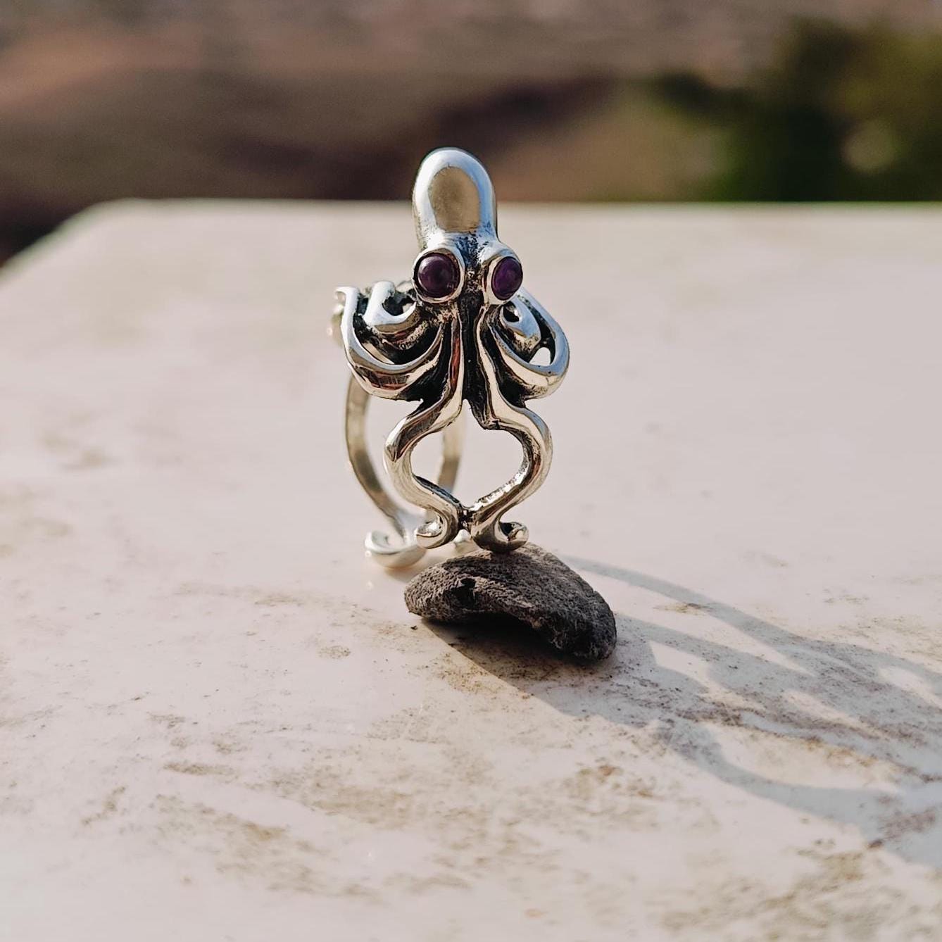 Octopus Onyx Rings 925 Sterling Silver Black Onyx Pinky Signet Ring Handmade jewelry Beautiful Chunky Rings For Boys & Girls