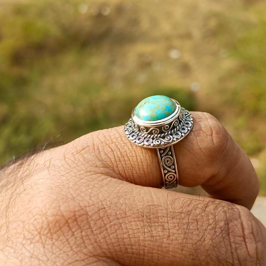 Turquoise Rings 925 Sterling Silver Pinky Signet Ring Handmade jewelry Beautiful Chunky Rings For Boys & Girls