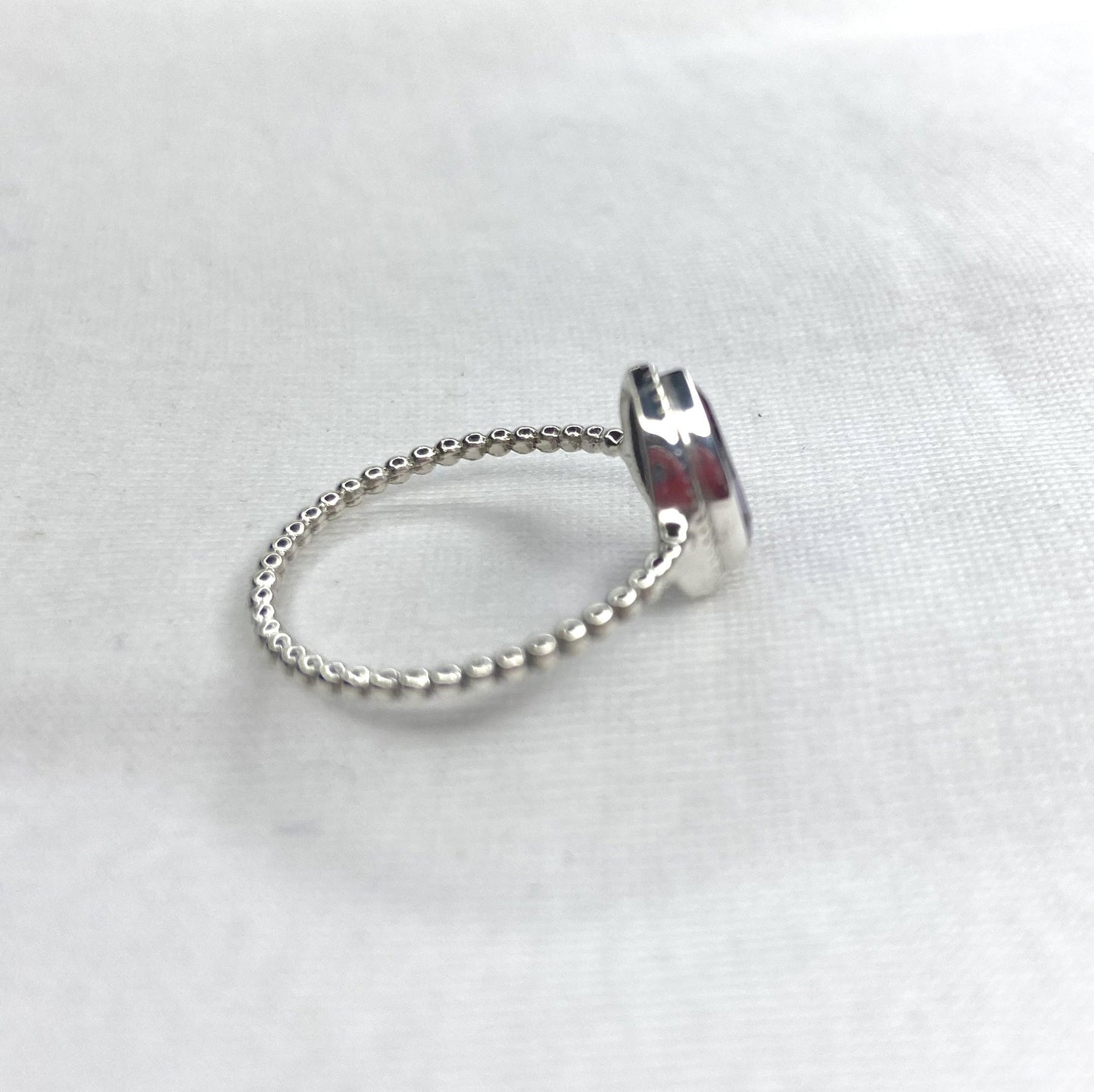 Purple Amethyst Ring, 925 Sterling Silver Ring, Handmade Ring, Statement Ring, Pear Ring, Women Ring Ball Band Ring Natural Amethyst Gift