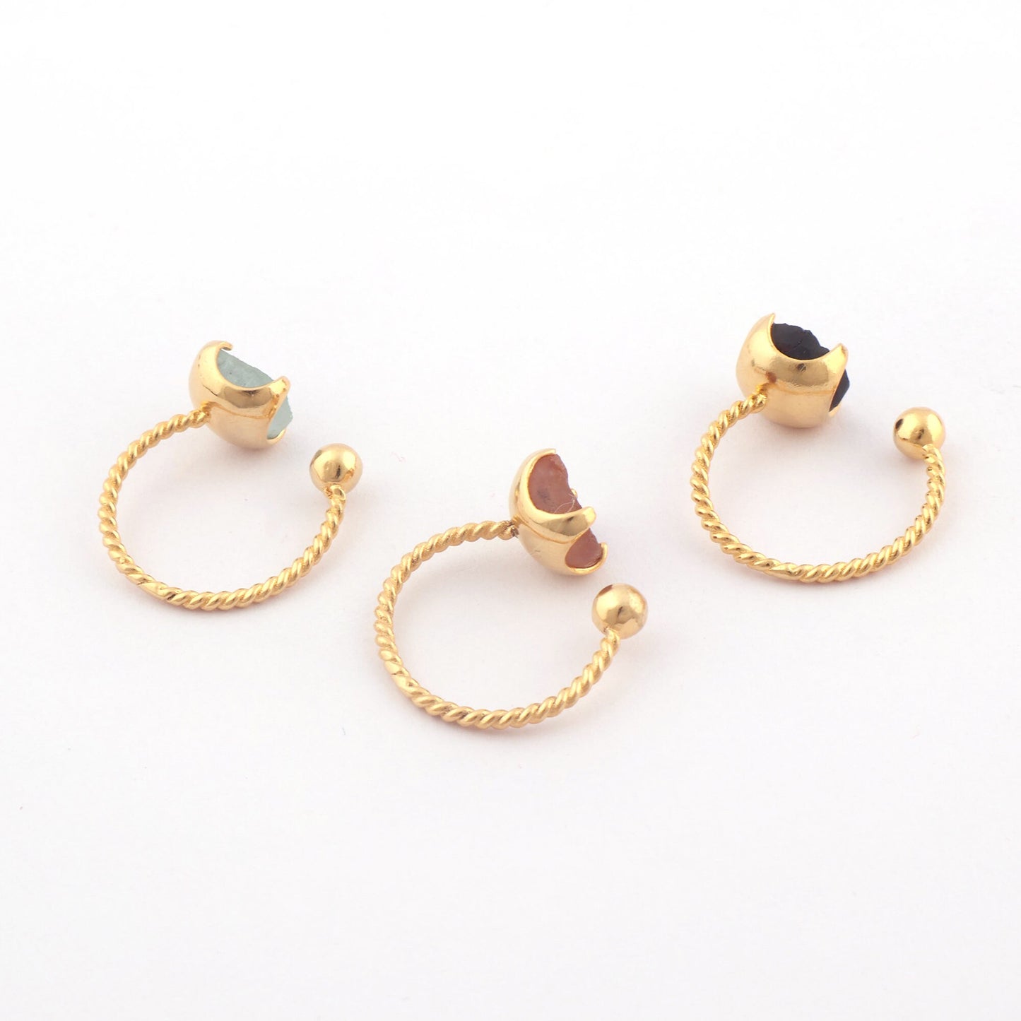14K Gold Raw stone adjustable handmade ring raw stone ring Gold Plated Ring Beautiful gift for her minimalist ring wow minimalist jewellery