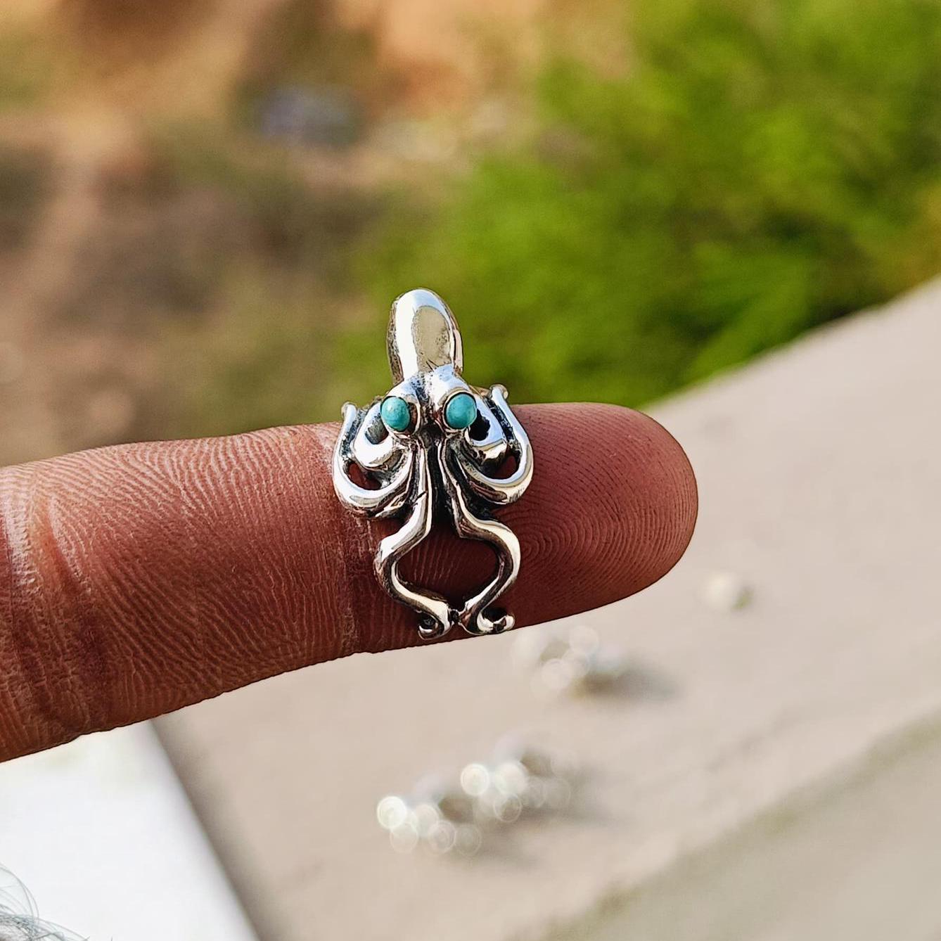 Octopus Onyx Rings 925 Sterling Silver Black Onyx Pinky Signet Ring Handmade jewelry Beautiful Chunky Rings For Boys & Girls