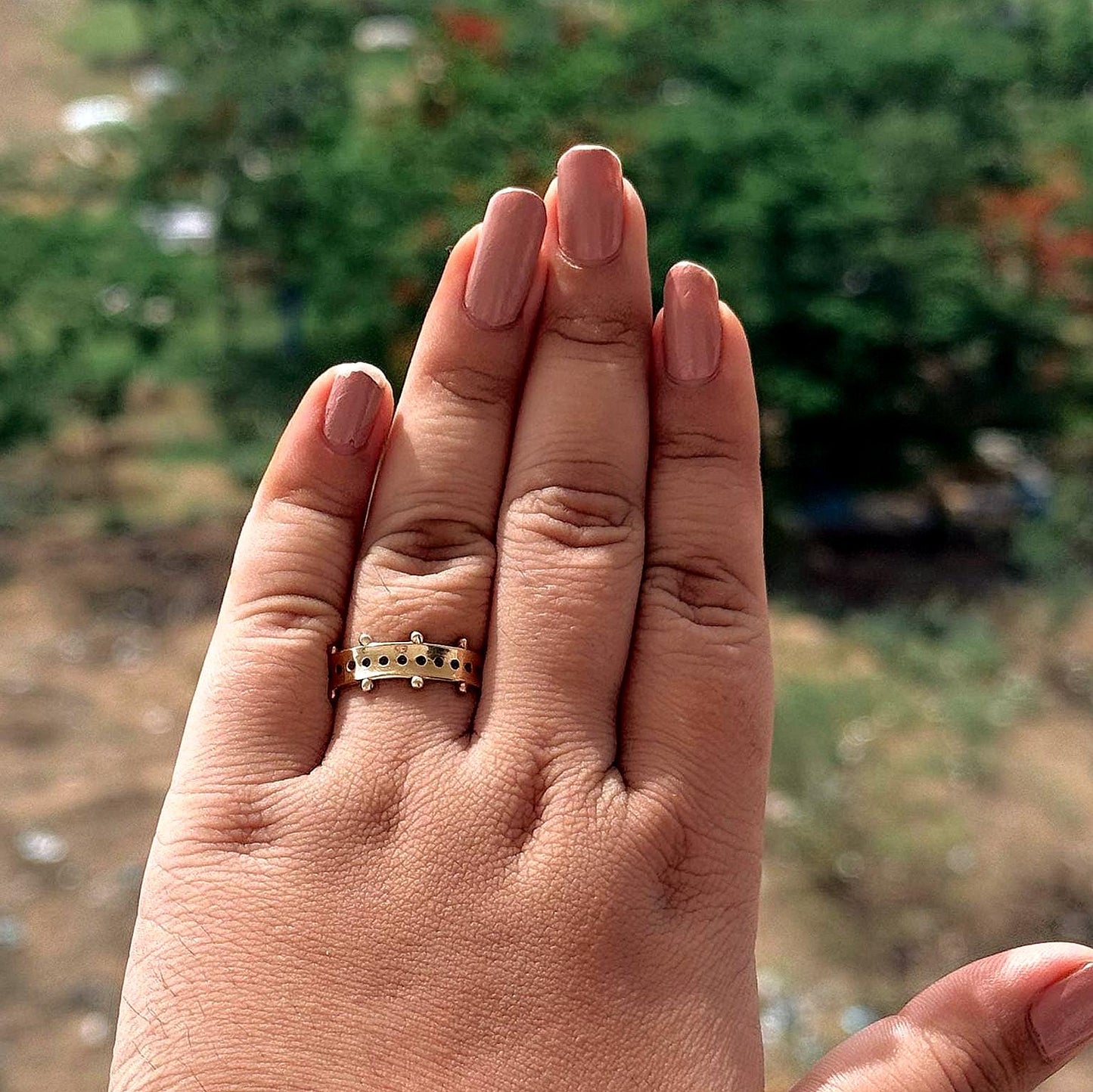 Pattern ring, 18K gold plated Vermeil ring For her