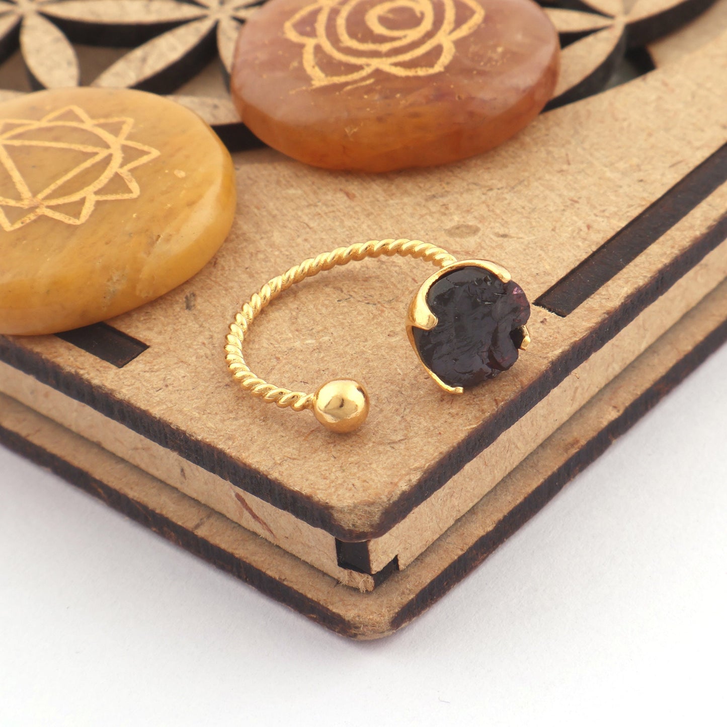 14K Gold Raw stone adjustable handmade ring raw stone ring Gold Plated Ring Beautiful gift for her minimalist ring wow minimalist jewellery