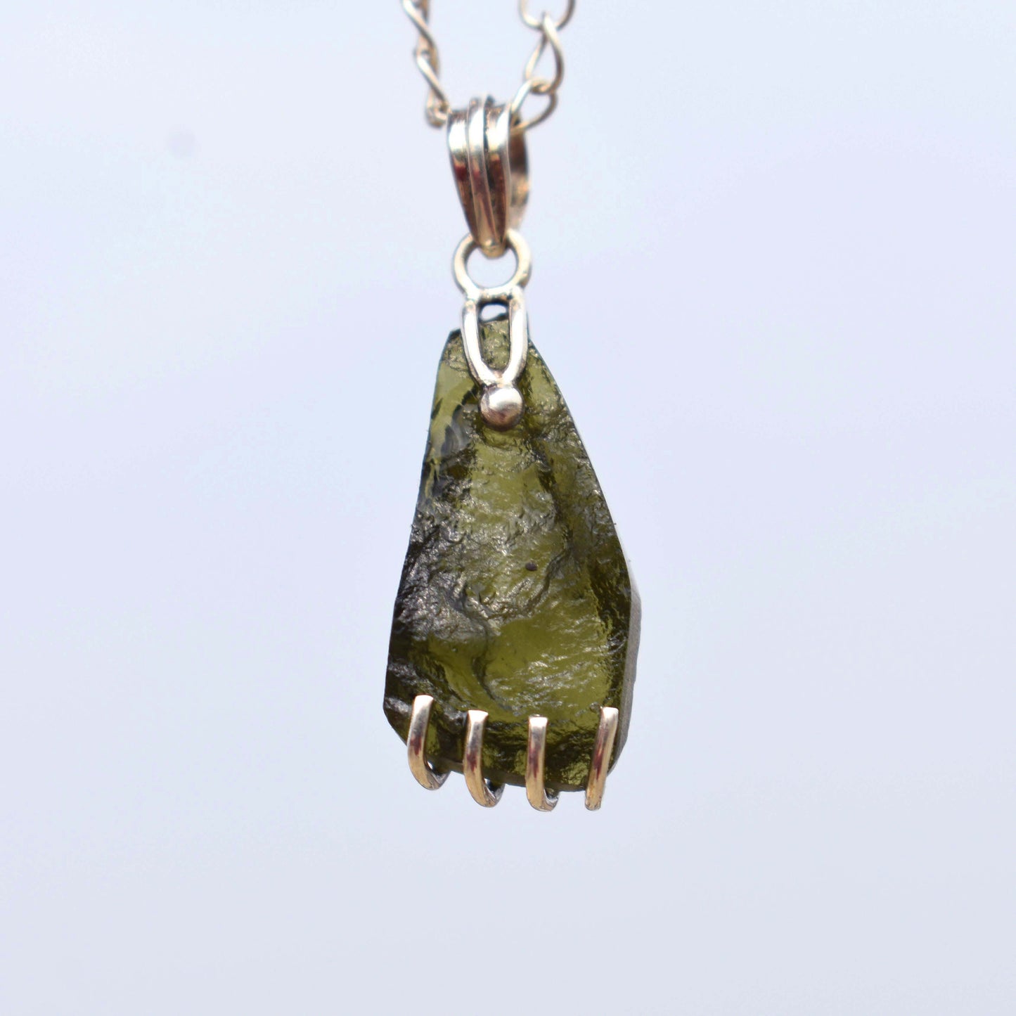 Natural 100% Genuine Raw Moldavite Pendant Meteorite 925 Sterling Silver Handmade Pendant New Design Moldavite Jewelry Gift For Women's