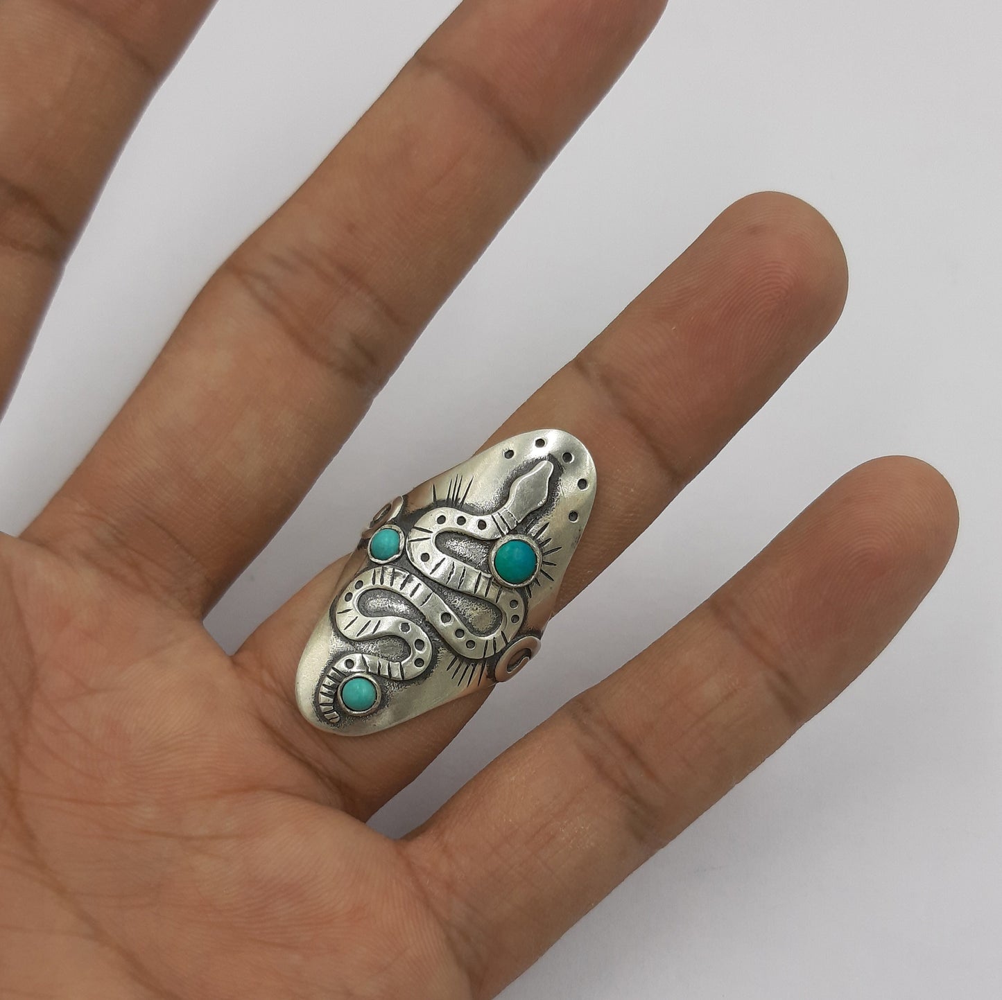 Snake ring turquoise silver ring animal ring boho ring turquoise jewellery snake jewelries Vintage Snake ring with Stone adjustable ring