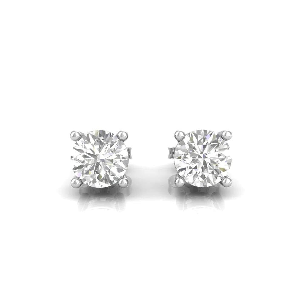 AAA CZ Diamond Studs-Silver Four Prong Round Sparkle Unisex Studs-Clear CZ Stud Earrings-Cubic Zirconia Studs 3mm/4mm/5mm/6mm/7mm Earrings