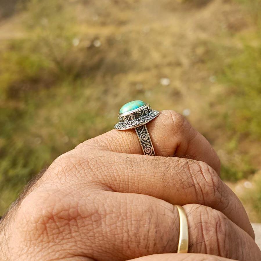 Turquoise Rings 925 Sterling Silver Pinky Signet Ring Handmade jewelry Beautiful Chunky Rings For Boys & Girls