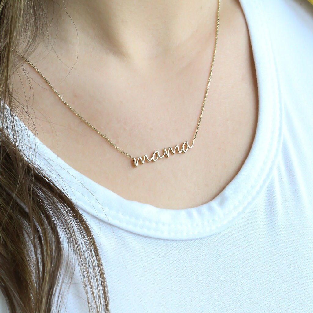 Mama Necklace Custom Name Necklace Personalized Gift for Mama Necklace Engraved Handmade Jewelry Dainty Mama Necklace Mother's Day Gift