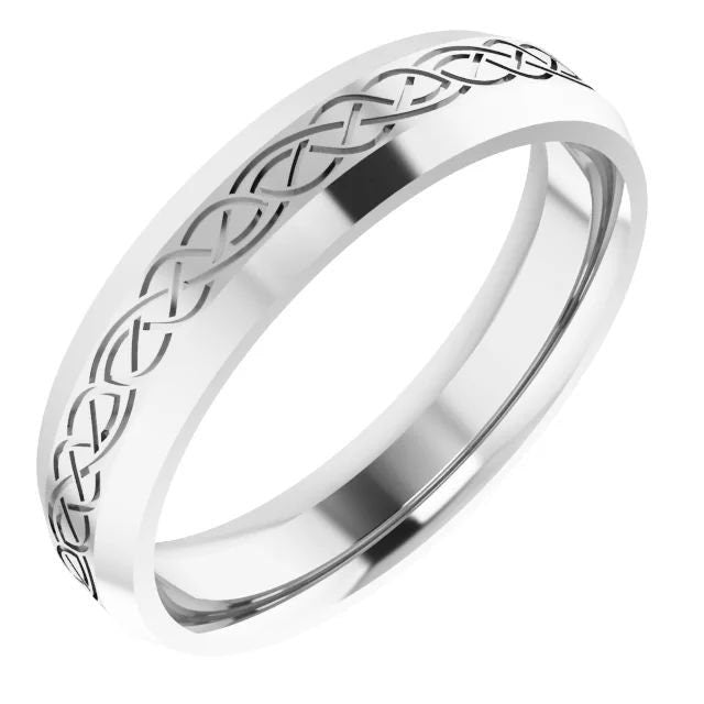 Celtic wedding ring Rounded Textured Band 925 Sterling Silver 18k Gold Vermeil Band Half Round Band Mens Womens Wedding Band Bridal Rings