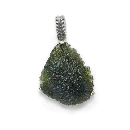 Moldavite Pendant 925 Sterling Silver AAA+ Quality Natural Czech Moldavite Rough Healing Gemstone Handmade Pendants gift Sister wife mother