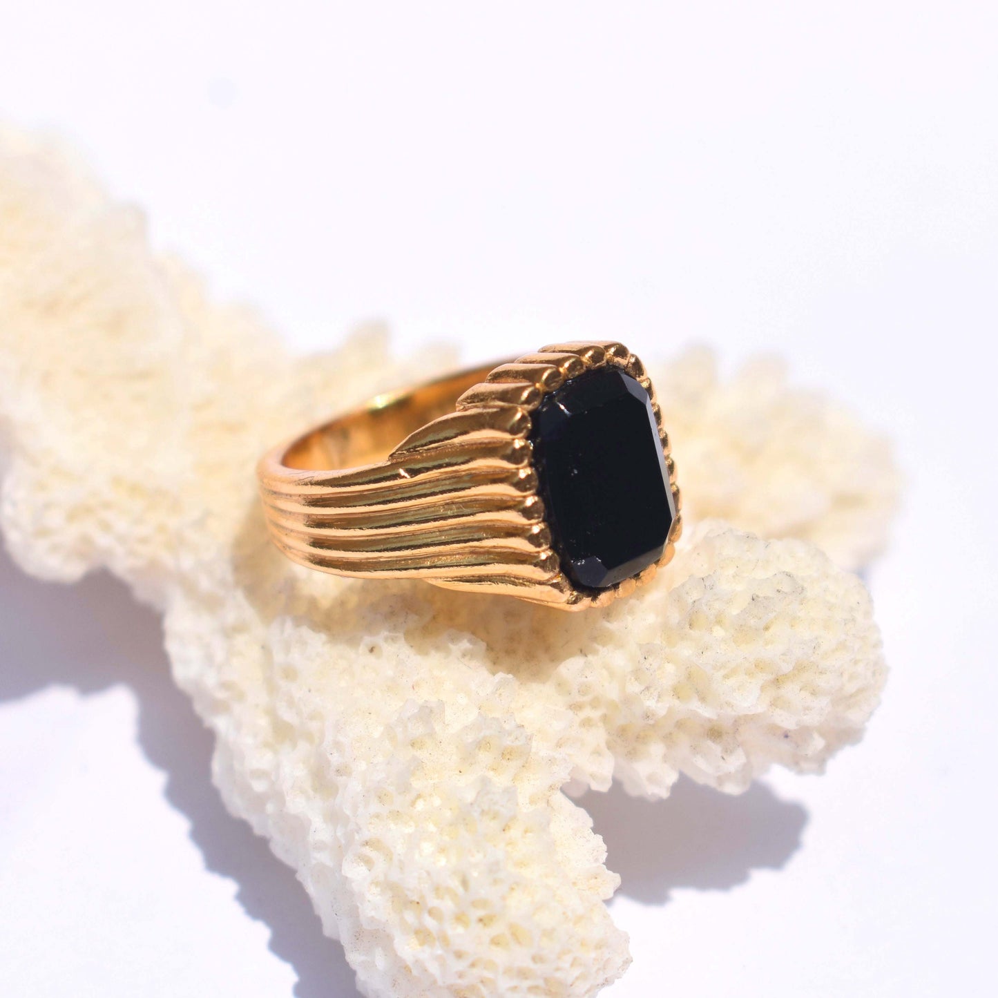 Onyx Rings 925 Sterling Silver 18k Gold Vermeil Black Onyx Pinky Signet Ring Handmade jewelry Beautiful Chunky Rings For Boys & Girls