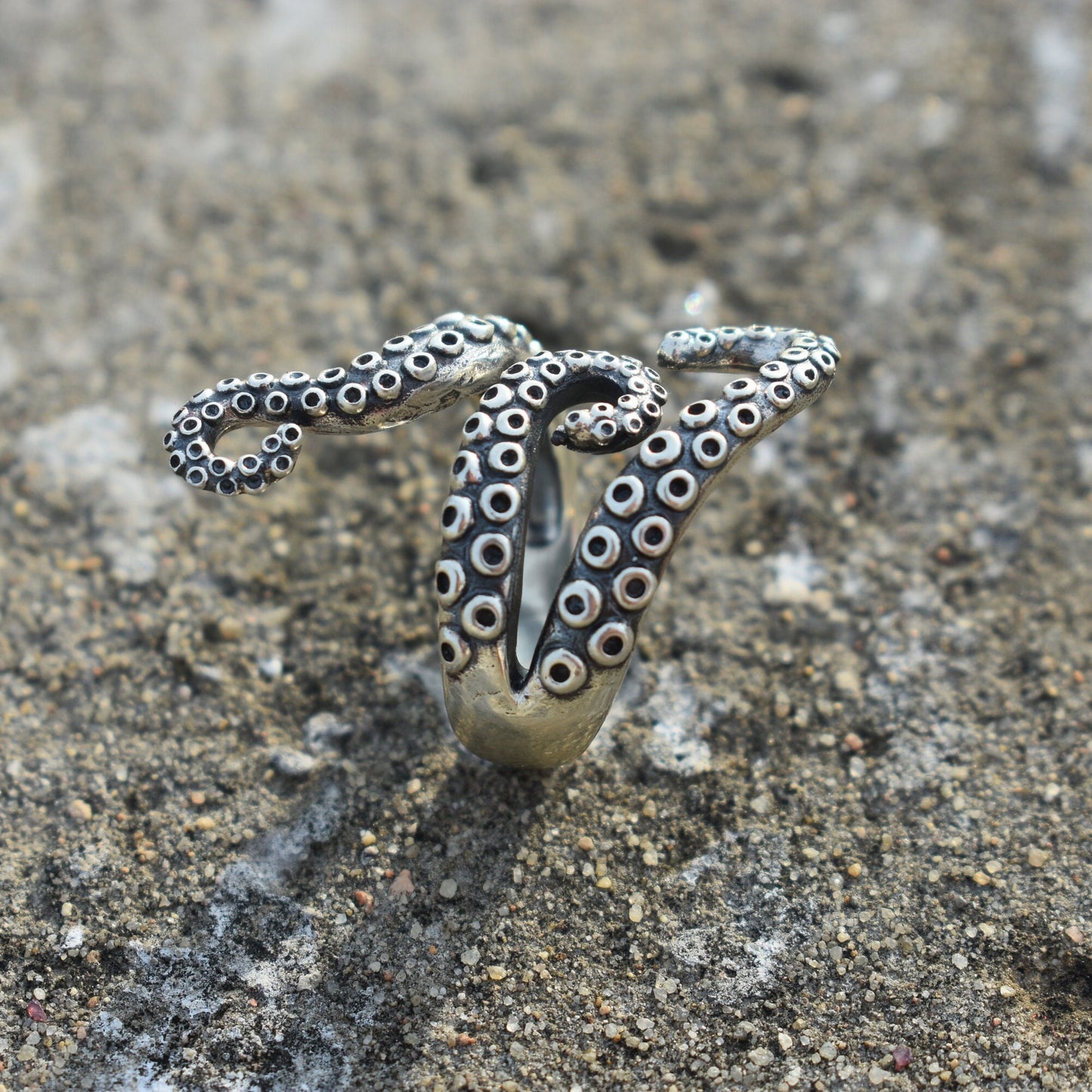 Octopus ring, gothic jewelry, mens ring Silver Octopus Ring - Adjustable Tentacles Ring, Gothic Jewelry, Punk and Emo Gift for Him/ Her